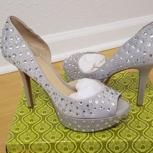 Gianni Bini Silver Rhinestone Pumps